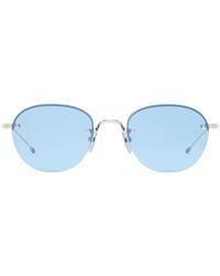 Thom Browne - Titanium Semi Rimless Oval Zonnebril - Lyst