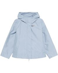 Fay - Jassen ,Blauw ,Polyester Korte Parka Jas Met Capuchon - Lyst
