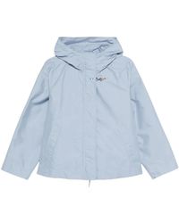 Fay - Jassen ,Blauw ,Polyester Korte Parka Jas Met Capuchon - Lyst