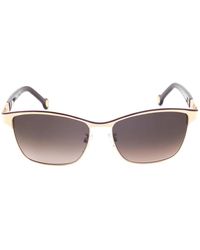Carolina Herrera - Multicolor metallsonnenbrille mit rosa zifferblatt - Lyst