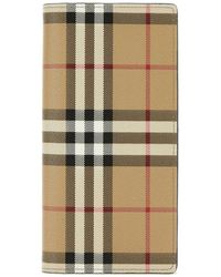 Burberry - Accessoires ,Veelkleurig ,Katoen Bedrukte Canvas Portemonnee - Lyst