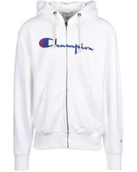 Champion - Hoodies & Sweatvesten ,Wit ,Katoen Hooded Sweatshirt - Lyst