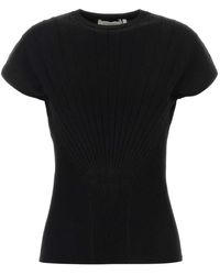 Sportmax - Tops ,Zwart ,Polyester Samba Rib-Knit Sweater - Lyst