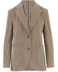 Lardini - Jassen ,Katoen Ribbed Cotton Velvet Jacket - Lyst