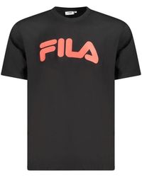 Fila - Tops ,Zwart ,Katoen Zwarte Katoenen T-Shirt - Lyst