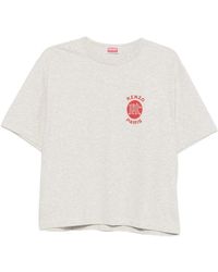 KENZO - Tops ,Wit ,Katoen Paris Emblem Logo-Print T-Shirt - Lyst