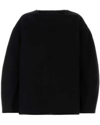 Jil Sander - Truien & Vesten ,Zwart ,Wol Oversized Wollen Trui - Lyst