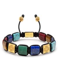 Nialaya - The dorje flatbead collection - blue lapis, green jade, brown tiger eye, red jade and turquoise - Lyst