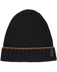 Moorer - Accessoires ,Zwart ,Kasjmier Gebreide Muts - Lyst