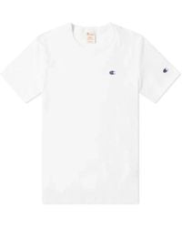 Champion - Tops ,Wit ,Katoen Achter Script Logo Wit T-Shirt - Lyst