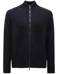 Peserico - Truien & Vesten ,Blauw ,Wol Wollen Vest Cardigan Met Rits Marineblauw - Lyst