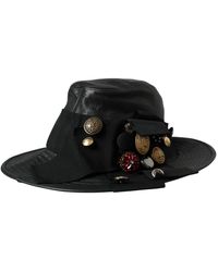 Dolce & Gabbana - Kristal Stud Brede Rand Cloche Hoed - Lyst