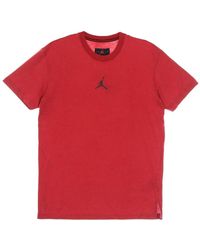 Nike - Fitness ,Rood ,Katoen T-Shirt Met Korte Mouwen En Ronde Hals Met Zijsplitjes - Lyst