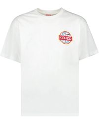 KENZO - Logo besticktes rundhals t-shirt - Lyst