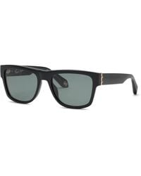 Roberto Cavalli - Rechteckige Sonnenbrille Schwarzer Glänzender Rahmen - Lyst