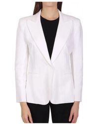 Norma Kamali - Jassen ,Wit ,Leer Single-Breasted Blazer - Lyst