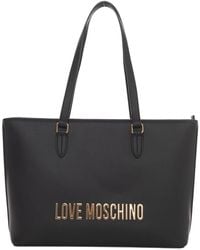Love Moschino - Shopper tasche mit logo und reißverschluss - Lyst