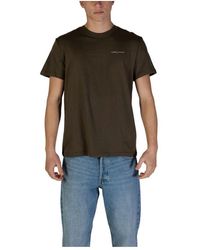 Tommy Hilfiger - Grünes baumwoll-t-shirt mit kurzen ärmeln - Lyst