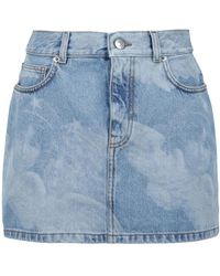Fiorucci - Rokken ,Blauw ,Denim Angel-Print Denim Mini Rok - Lyst