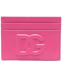 Dolce & Gabbana - Dg Logo Leather Card Holder - Lyst
