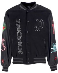 Propaganda - Jassen ,Zwart ,Leer Dirty Street College Jacket - Lyst