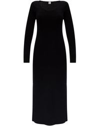 Totême Long-sleeved Dress - Zwart