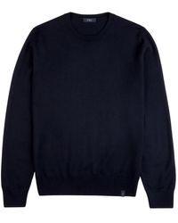 Fay - Truien & Vesten ,Blauw ,Wol Rondgebreide Trui - Lyst