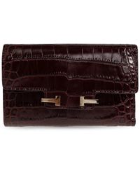 Tom Ford - Accessoires ,Rood ,Leer Leren Portemonnee - Lyst