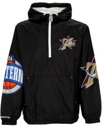 Mitchell & Ness - Jassen ,Zwart ,Nylon Philadelphia 76Ers Windbreaker Jas - Lyst