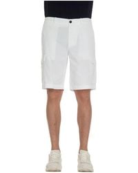 Eleventy - Korte Broeken ,Wit ,Witte Shorts Met Rits En Knoop - Lyst