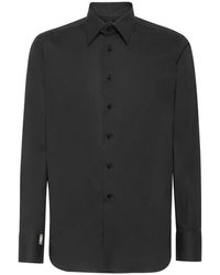 Billionaire - Overhemden ,Zwart ,Leer Shirt Slim Fit - Lyst