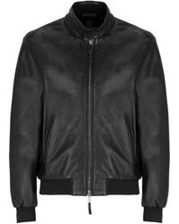The Jack Leathers - Jassen ,Zwart ,Leer Elvis Knit Jacket - Lyst