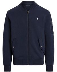 Ralph Lauren - Navyblaue Bomberjacke aus Baumwollmischung - Lyst