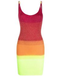 Gcds - Kleedjes ,Roze ,Roze Lurex Gradiënt Tank Mini Jurk - Lyst