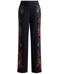 Etro - Seidenhose Mit Platziertem Blumen-Paisley-Print - Lyst