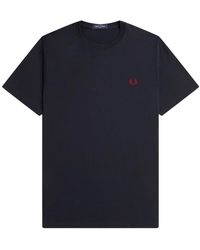 Fred Perry - Klassiek Laurel Wreath T-Shirt Met Ronde Hals - Lyst