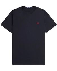 Fred Perry - Klassiek Laurel Wreath T-Shirt Met Ronde Hals - Lyst
