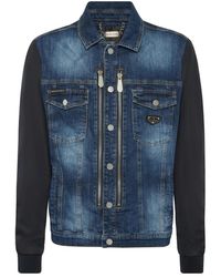 Philipp Plein - Jassen ,Blauw ,Denim Composed Denim Zip Jacket College - Lyst