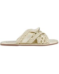 Gibaldi - Schoenen ,Geel ,Gevlochten Metallic Slipper - Lyst