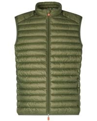 Save The Duck - Groene Adamus Gewatteerd Vest - Lyst
