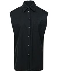 N°21 - Top negro sin mangas con botones de algodón - Lyst