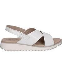 Caprice - Weiße casual offene flache sandalen - Lyst