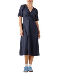 Modström - Kleedjes ,Blauw Midi Jurk Elegant Veelzijdige Stijl - Lyst