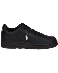 Ralph Lauren - Sneakers uomo in pelle nera - Lyst