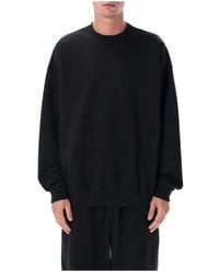Y-3 - Hoodies & Sweatvesten ,Zwart ,Katoen Zwart Gebreide Kleding Geborstelde Terry Crew Sweatshirt - Lyst