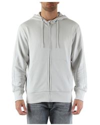 Calvin Klein - Kapuzen-sweatshirt mit reißverschluss aus baumwolle - Lyst