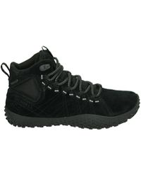 Merrell - Sportieve Mid Suède Schoenen Zwart - Lyst