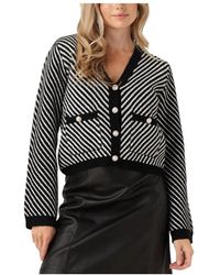 Y.A.S - Truien & Vesten ,Zwart ,Polyester Sequin Knit Cardigan - Lyst