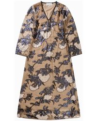Munthe - Kleedjes ,Polyester Geborduurde Midi-Jurk Met Bloemen - Lyst