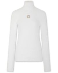 Rabanne - Truien & Vesten ,Wit ,Witte Turtle-Neck Gebreide Top - Lyst